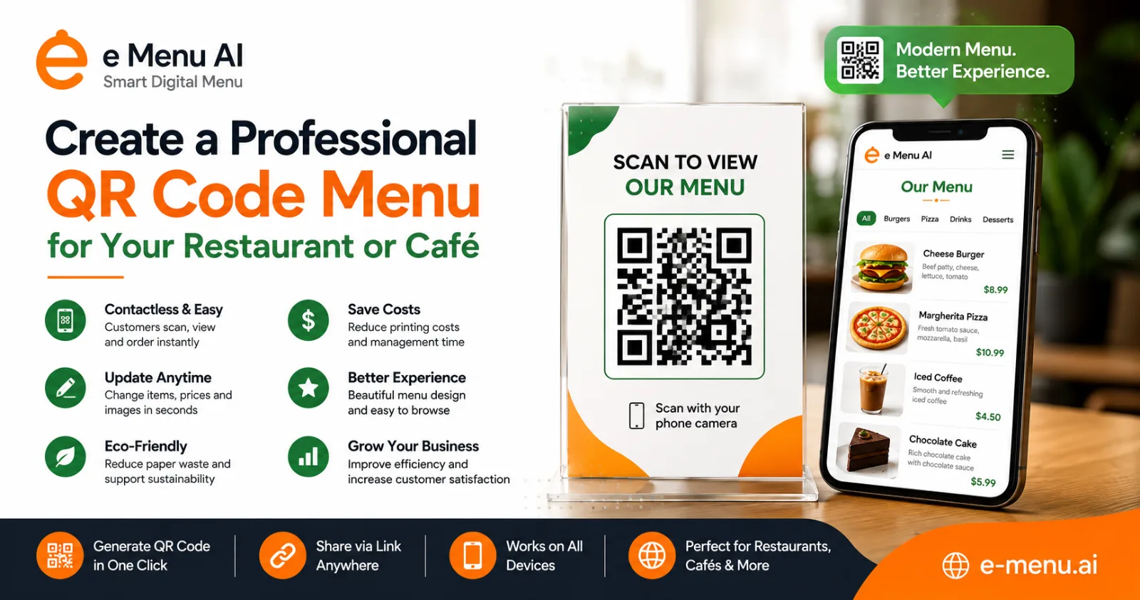 QR Code Menu for Restaurants & Cafés