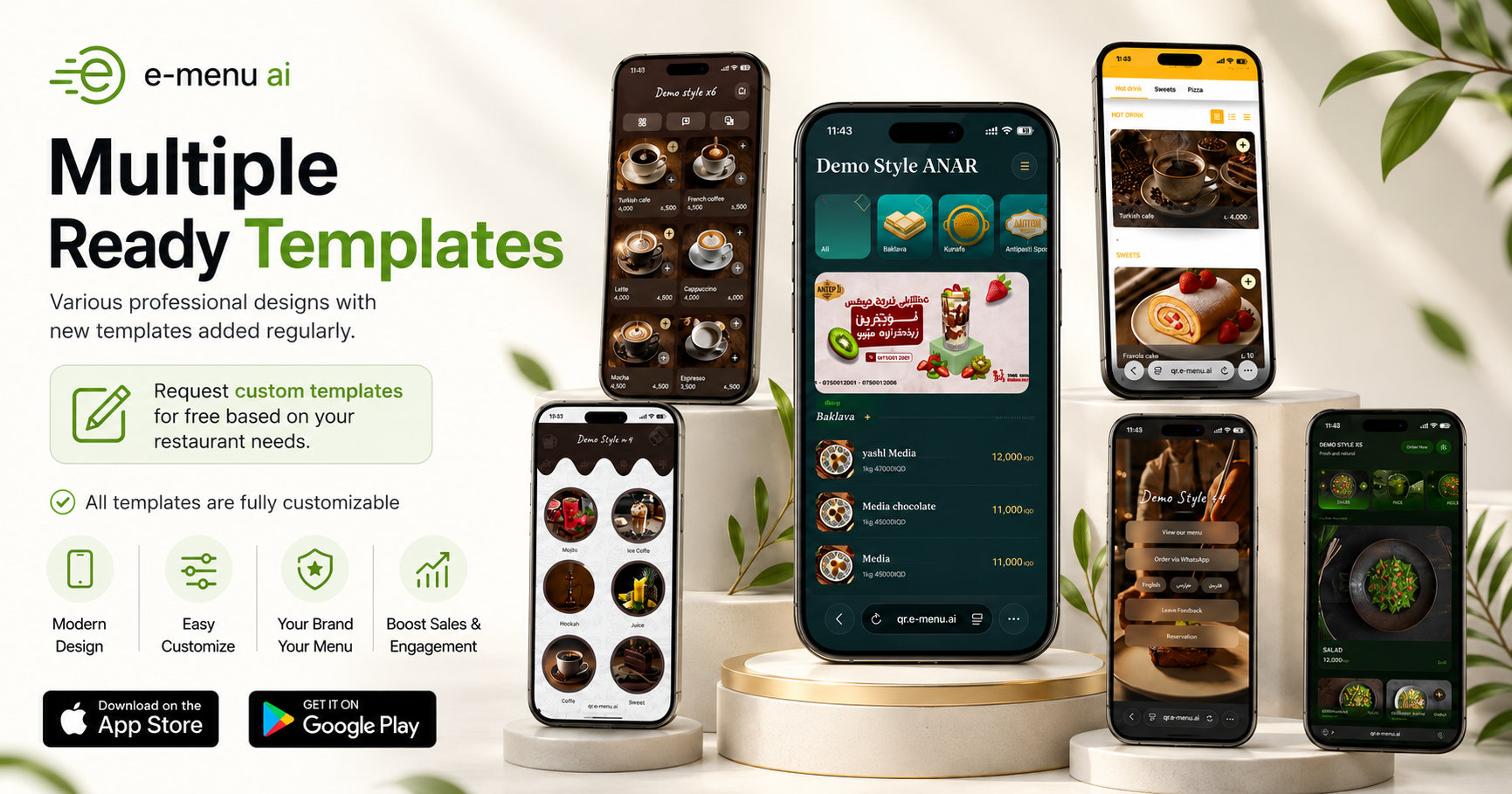 Multiple Ready Templates for Every Restaurant Style