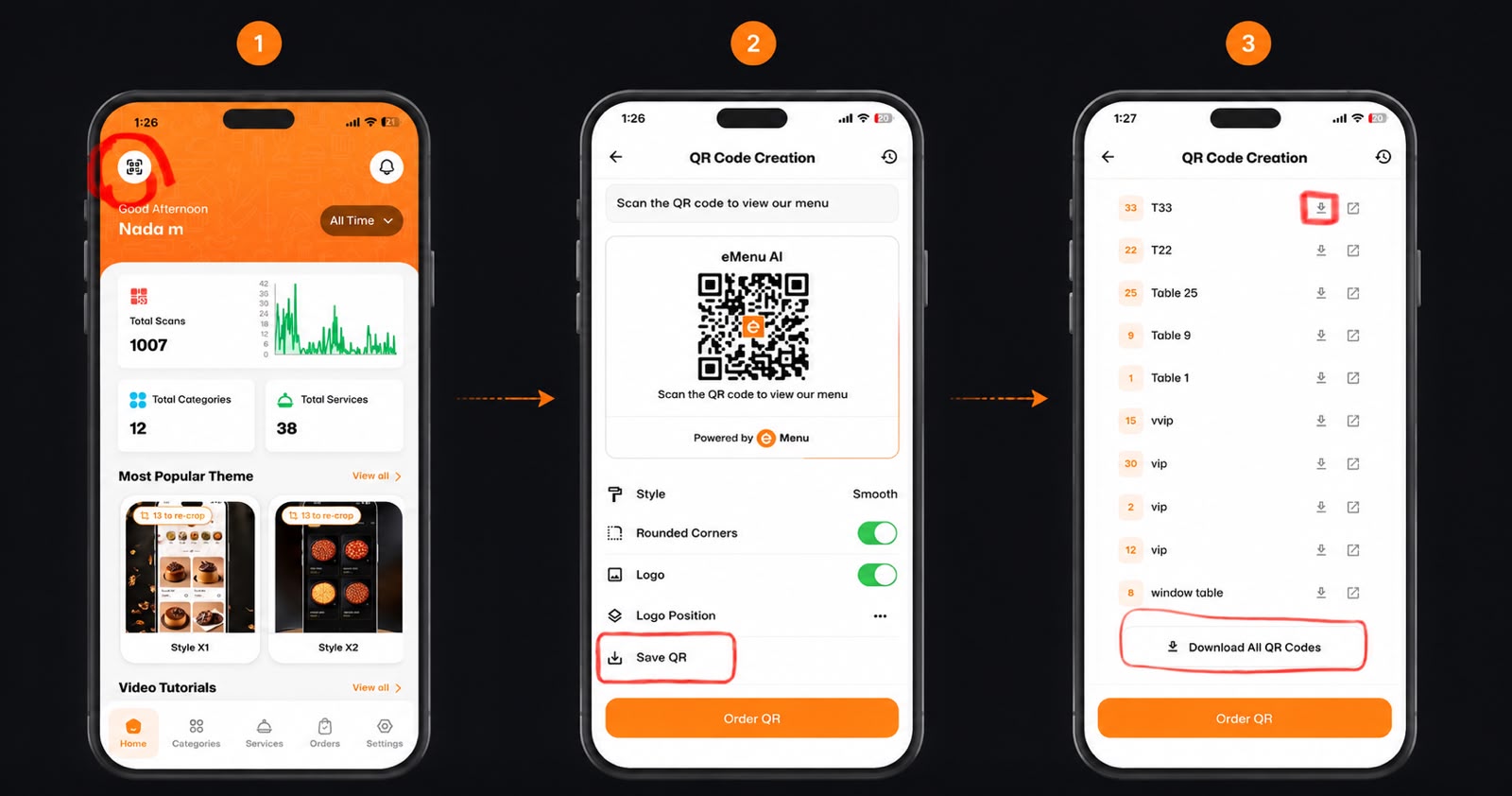 How to Generate and Download QR Codes on eMenu AI
