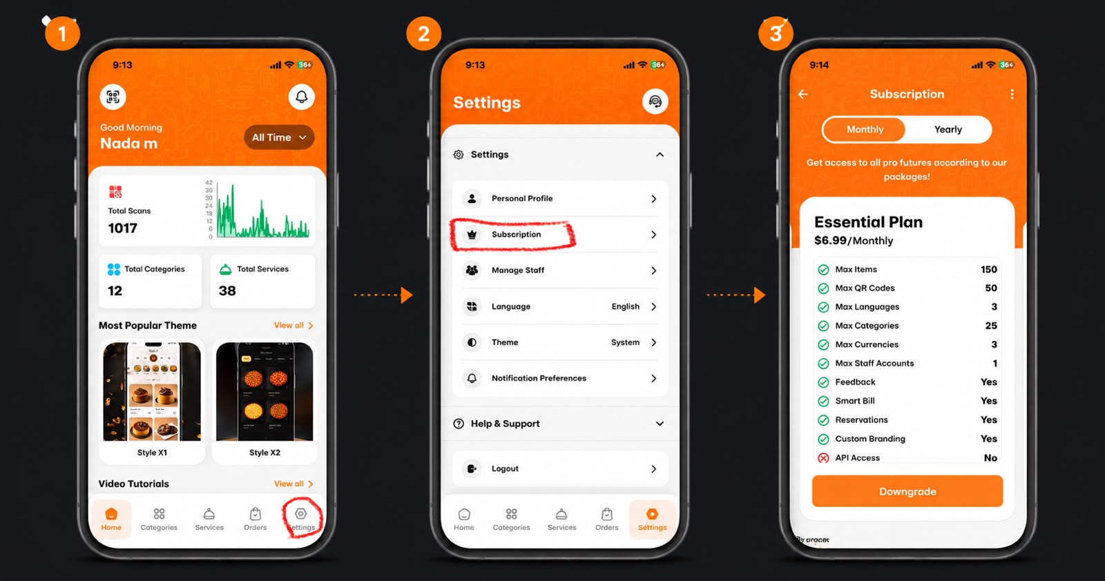 كيفية إدارة اشتراكك في تطبيق eMenu AI: دليل خطوة بخطوة