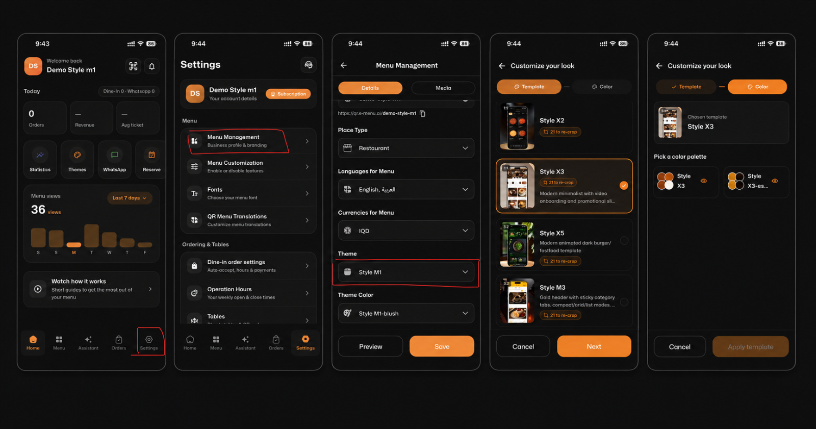 How to Customize Your Menu Theme on the eMenu AI App