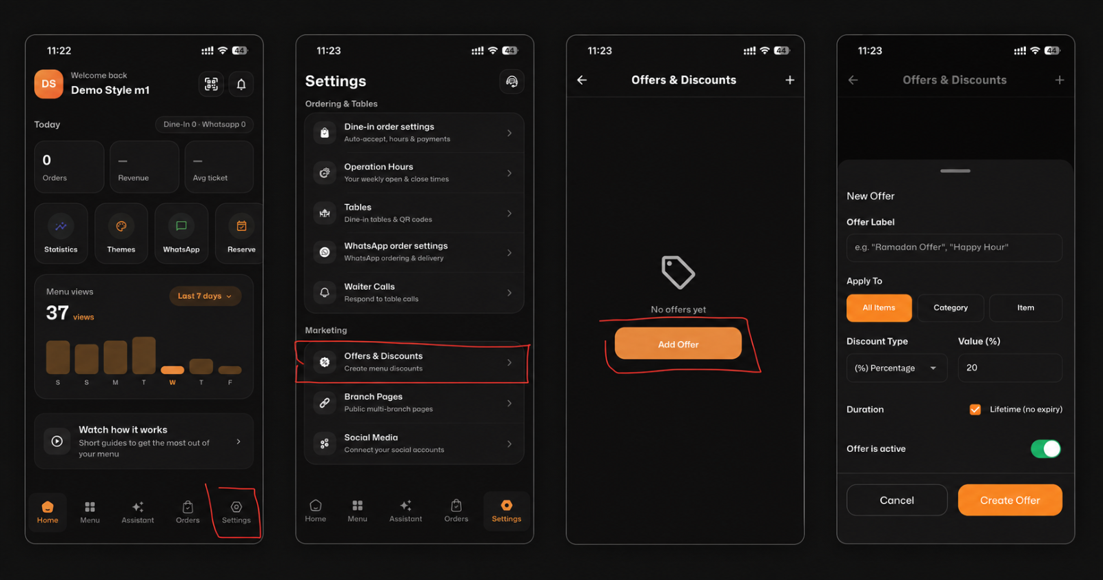 How to Create Offers & Discounts on the eMenu AI App